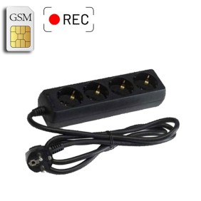 GSM Πολύμπριζο Κοριός με καταγραφή Ήχου 4 θέσεων - Μαύρο