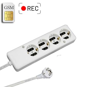 GSM Πολύμπριζο Κοριός με καταγραφή Ήχου 4 θέσεων - Λευκό