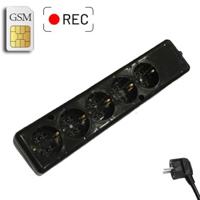 GSM Πολύμπριζο Κοριός με καταγραφή Ήχου 5 θέσεων - Μαύρο