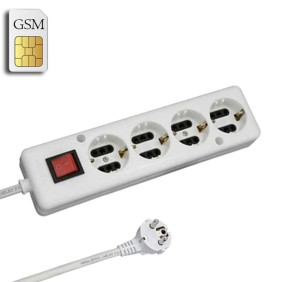 GSM Πολύμπριζο Κοριός με αυτόματη επανάκληση 4 θέσεων με διακόπτη - Λευκό