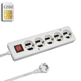 GSM Πολύμπριζο Κοριός 4 θέσεων με διακόπτη - Λευκό