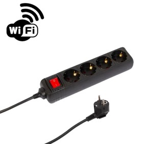 WiFi Πολύμπριζο Κοριός 4 θέσεων με διακόπτη - Μαύρο