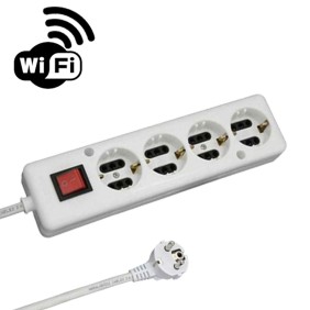 WiFi Πολύμπριζο Κοριός 4 θέσεων με διακόπτη - Λευκό