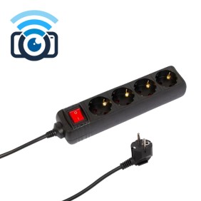 WiFi Camera Πολύμπριζο Κοριός 4 θέσεων με διακόπτη - Μαύρο