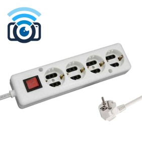 WiFi Camera Πολύμπριζο Κοριός 4 θέσεων με διακόπτη - Λευκό