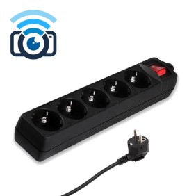 WiFi Camera Πολύμπριζο Κοριός 5 θέσεων με διακόπτη - Μαύρο